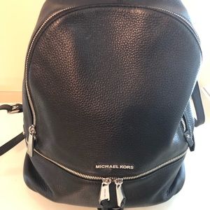 Michael Kors Black Leather Backpack